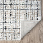 Abani Grey Area Rug for Living Room, Bedroom - Crosshatch Pattern- 2' x 3' -Durable & Easy to Clean