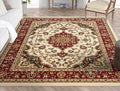 Well Woven Barclay Collection Medallion Kashan Ivory 4x5 Area Rug - for Entryways, Small Bedrooms, Living Rooms