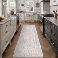 Gray Runner Rug 2'6"x12' Washable Carpet for Hallway Kitchen Vintage Distressed Non Slip Indoor Grey Retro Floral Bedroom Accent Throw Long Rug Bathroom Office Laundry Dining Living Room