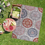 CAMILSON Indoor Outdoor Rug 6x9 Bohemian Medallion Floral Area Rugs for Indoor and Outdoor Patios Easy-Cleaning Non-Shedding Living Room Garden and Kitchen Washable Outside Carpet (6 x 9 / Multicolor)