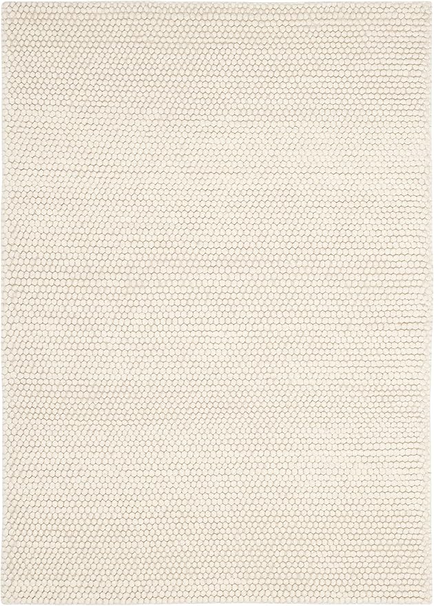 SAFAVIEH Area Rug 4x6 - Natura Collection - Ivory, Handmade Wool Blend, Textured Design, Ideal for Living Room, Bedroom, Dining Space (NAT620A)