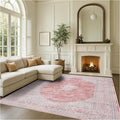 Fame Rugs Turkish Rug. Washable Vintage Oriental Antique Inspired Traditional Doormat Small Modern Area Rugs Luxury Entryway Entry Bedroom Bathroom Kitchen (410CP, 4'9 x 6'9)