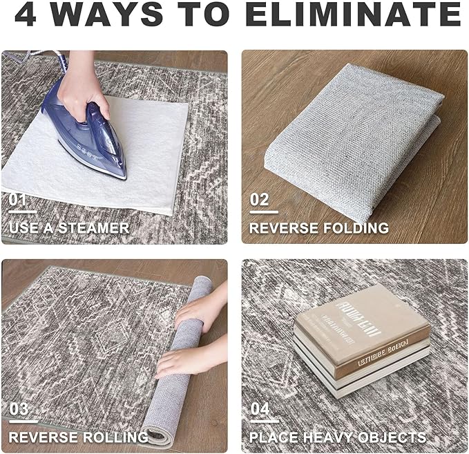 KILOCOCO Hallway Runner Rug 2'x8' Runners for Hallways Washable Runner Rug Non Slip Laundry Room Rug Low-Pile Rug Runner for Bedroom Kitchen Living Room Boho Rug, Taupe