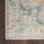 Nourison Home Astra Machine Washable Beige Blue 2'2" x 10' Area Rug - Easy Clean, Non Shedding, Bed Room, Living Room, Dining Room, Kitchen (10' Runner)