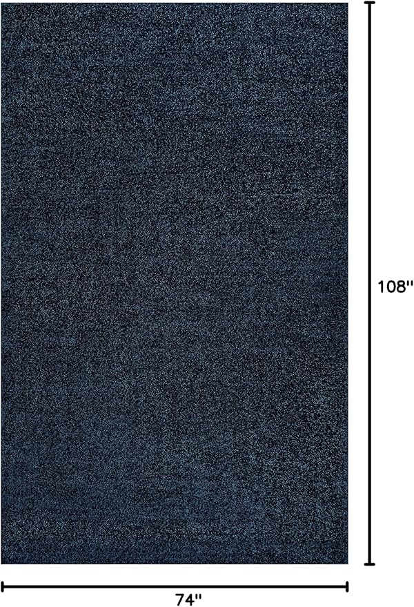 JONATHAN Y Haze Solid Low-Pile Navy Indoor Area Rug 6x9, Coastal,Bohemian,Minimalist,Classic, Easy-Cleaning for Living Room,Bedroom,Kitchen,Pet Friendly,Non-Shedding (SEU100C-6)