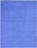 Unique Loom Solid Shag Collection Area Rug (9' x 12' 2" Rectangle, Periwinkle Blue)