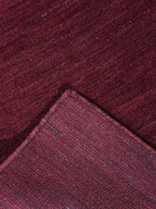Hand Knotted Loom Wool ECO-Friendly Area Rugs - 2'6''x6', Runner, Dark Red Color, Solid Plain Design, High Pile Handmade Anti Skid Area Rugs for Living Room, Bed Room (L00111)