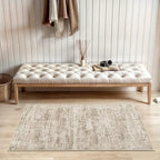 2x3 Washable Rugs for Kitchen, Floor, Entryway, Powder Room Small Area Rug Non-Slip Vintage Low Pile Throw Door Mat Brown