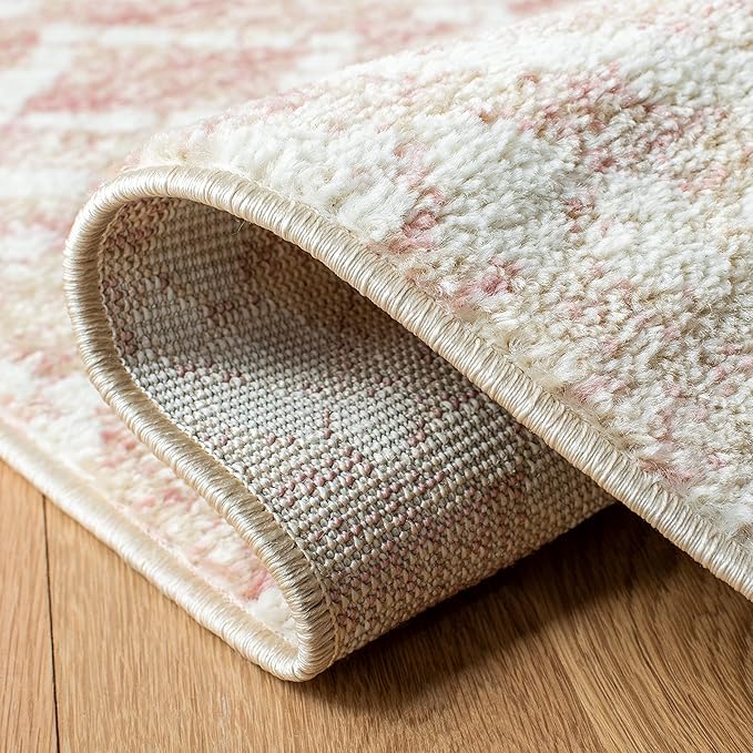 SAFAVIEH Adirondack Collection Area Rug - 5'1" x 7'6", Rose & Gold, Modern Diamond Distressed Design, Non-Shedding & Easy Care, Ideal for High Traffic Areas in Living Room, Bedroom (ADR131Q)