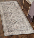 ReaLife Rugs Machine Washable Area Rug - Living Room Bedroom Bathroom Kitchen Entryway Office - Padded Low Pile Stain Resistant Premium - Boho Farmhouse Vintage - Paz - Beige Gray Ivory 2'6" x 6'