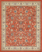 Unique Loom Sialk Hill Collection Area Rug - Washington (7' 10" x 10' Rectangle Terracotta/Cream)
