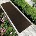 English Home Custom Size Non Slip Striped Design Durable Anti Slip Back Tough Pile Runner Rug for Hallway, Outdoor, Indoor, Commercial, Residential, Pool, Office (Brown, 26" x 07')