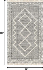 Mark&Day Wool Rugs, 6x9 Nishnabotny Cottage Dark Gray Area Rug, Grey Beige Carpet for Living Room, Bedroom or Kitchen (6' x 9')