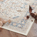 jinchan Area Rug 2x3 Washable Entryway Rug Distressed Orange Multi Vintage Floral Kitchen Print Floor Cover Indoor Doormat Retro Bathroom Living Room Bedroom Office Farmhouse