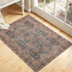 Kuden 2x3 Small Rug, Machine Washable, Non-Slip Backing, Vintage Style, Soft, Low Pile, Area Rugs for Entryway Kitchen Indoor Entrance