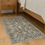 KILOCOCO Moroccan Small Area Rug 2x3 Entryway Rugs Printed Vintage Floral Washable Rug Non-Slip Kitchen Rug Indoor Door Mat, Accent Throw Small Rugs for Laundry Room Bedroom Entrance, Taupe/Green