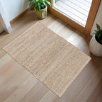 REDEARTH · Jute Cotton Area Rug - 2'x3' Rectangular Rug, Sustainable Handwoven, Non-Shedding, Soft & Durable – Reversible, Neutral Tones for Home Décor in Living Room, Dining Room, Bedroom