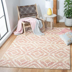 SAFAVIEH Adirondack Collection Area Rug - 6' x 9', Rose & Gold, Modern Diamond Distressed Design, Non-Shedding & Easy Care, Ideal for High Traffic Areas in Living Room, Bedroom (ADR131Q)