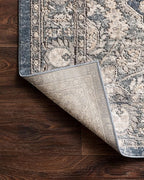 Loloi Teagan Collection TEA-01 Denim/Mist 9'-9" x 13'-6" Area Rug, Large, Soft Neutral Rug, High-Traffic for Living Room, Bedroom, Home Office, Dining Area