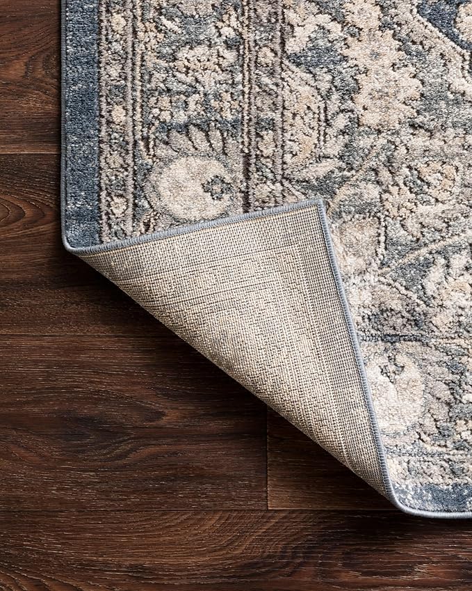 Loloi Teagan Collection TEA-01 Denim/Mist 2'-8" x 13' Runner Rug, Large, Soft Neutral Rug, High-Traffic for Living Room, Bedroom, Home Office, Dining Area