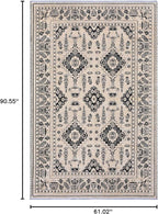 Alfa Rich 5x8 Beige Black Washable Area Rugs for Living Room Bedroom Kitchen Dining Cotton Rug