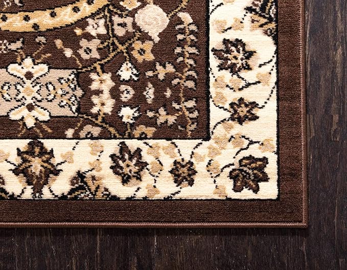 Unique Loom Espahan Collection Area Rug - Cape Cod (7' 1" x 10' Rectangle, Brown/ Beige)