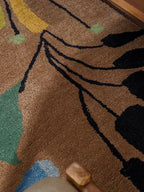 Rugsotic Carpets Hand Tufted Wool ECO-Friendly Area Rugs - 8'x10', Rectangle Shape, Camel, Floral Modern Design, High Pile Thick Handmade Anti Skid Area Rugs for Living Room, Bed Room (K00219)