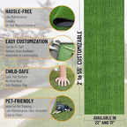 Ottomanson Artificial Grass Turf 2'7" x 32' Indoor Outdoor Faux Grass Rug with Drainage Holes, Customizable with Extra Long Size Options, Perfect for Patio Lawn Balcony Weddings Photoshoot Backdrop