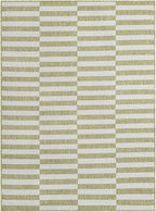 Unique Loom Outdoor Striped Collection Area Rug - Striped (5' 1" x 7' 1" Rectangle Green/Ivory)