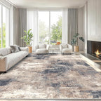AMADA HOMEFURNISHING 9x12 Area Rugs for Living Room, Modern Large Area Rugs with Non-Slip Backing & Low Pile, Neutral Soft Washable Rug for Nursery, Bedroom, Dinning Room, Playroom, Brown