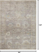Loloi Magnolia Home by Joanna Gaines Millie Collection MIE-05 Stone/Natural 7'-10" x 10', .25" Pile Height, Area Rug