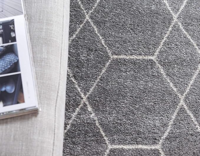 Unique Loom Trellis Frieze Collection Area Rug - Geometric (7' 10" Square, Light Gray/ Ivory)