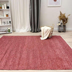 Alfa Rich 3x5 Dark Pink Washable Area Rugs for Living Room Bedroom Kitchen Girls Cotton Decor Runner