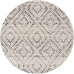 SAFAVIEH Adirondack Collection Area Rug - 4' Round, Light Grey & Grey, Modern Diamond Distressed Design, Non-Shedding & Easy Care, Ideal for High Traffic Areas in Living Room, Bedroom (ADR131C)