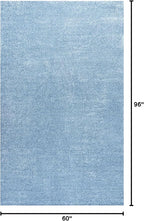 Eyely UES100F-5 Supersoft Haze Solid Low-Pile Indoor Area Rug Casual;Contemporary;Solid;Traditional, Bedroom, Kitchen, Living Room, Easy-Cleaning, Non-Shedding, 5 X 8, Classic Blue