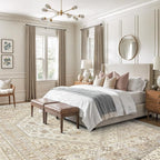 zesthome 12x15 Area Rugs, Large Washable Rug, Ultra-Thin Stain Resistant Rugs for Living Room, Bedroom, Non-Slip Backing Home Decor Area Rug (Cream/Beige,12'x15')