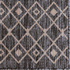 Unique Loom Outdoor Trellis Collection Area Rug - Tribal Trellis (7' 10" Square, Charcoal Gray/ Natural)