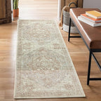 Bloom Rugs Washable Non-Slip 12 ft Runner - Beige/Gray Traditional Runner for Entryway, Hallway, Bathroom, and Kitchen - Exact Size: 2.5' x 12'