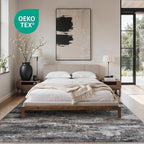 GENIMO No Crease Non Slip 6x9 Area Rugs for Living Room, Craft Woven Modern Abstract Rug, Soft Floor Carpet, Single-Piece Rugs for Bedroom, Dining Room, Office, Dark Gray Brown