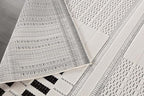 CAMILSON Modern Rug 5x7 Luxury Geometric Pattern Micro Loop Area Rugs Soft High and Low Pile Stain Resistant Easy to Clean Non-Shedding Durable Living Room Kitchen Indoor Carpet (White/Black)