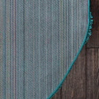 Unique Loom Solid Shag Collection Area Rug (5' 3" x 8' Oval, Deep Aqua Blue)