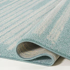 JONATHAN Y Khalil Modern Berber Stripe Turquoise/Cream Indoor Area Rug, 4x6, Contemporary, Bohemian, Easy-Cleaning for Living Room, Bedroom, Kitchen, Pet Friendly, Non-Shedding (MOH207D-4)