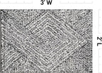 Rugshop Geometric Diamond Stripe Shag Area Rug White 2' x 3' Ideal for Entryways, Kitchens, or Small Spaces