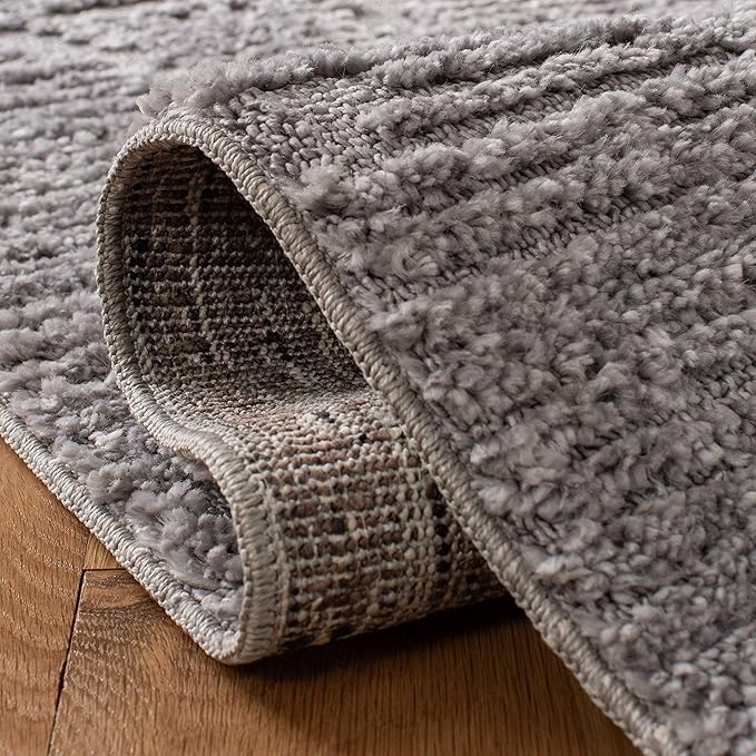 SAFAVIEH Marrakesh Collection Area Rug - 3' Round, Grey, Geometric Design, Ideal for High Traffic Areas in Living Room, Bedroom, Dining (MRK517F)