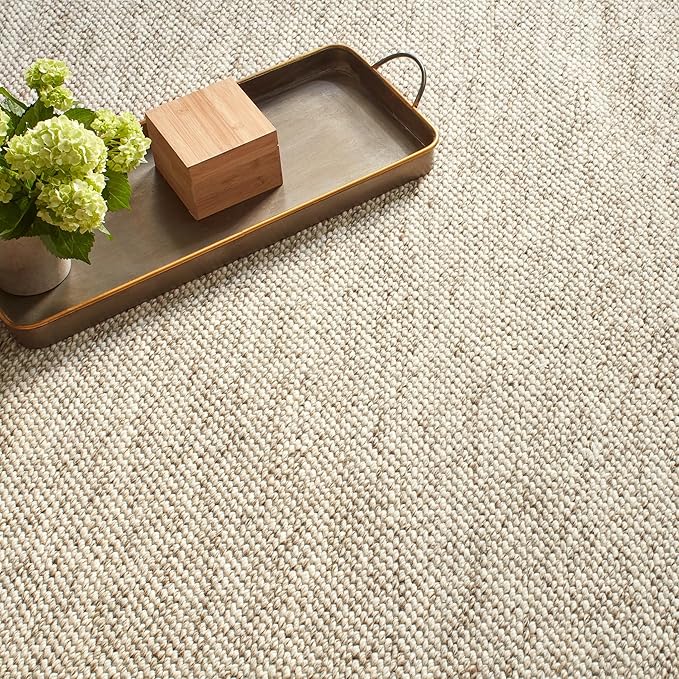 Dash & Albert Loggia Natural Handwoven Wool Rug, Runner-2.5 X 8 Feet, Natural Solid Pattern - Premium Luxury Hotel Quality Soft Breathable Hypoallergenic Machine Washable Easy Care All Season