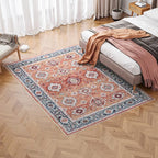 Dripex Washable Area Rug 6x9 Rug Stain & Water Resistant Foldable Thin Vintage Rugs Faux Wool Floor Carpet for Living Room Bedroom Dining Room Kitchen Bathroom Farmhouse Office