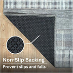 Bloom Rugs Washable Non-Slip 7 ft Runner - Gray Striped Runner for Entryway, Hallway, Bathroom, and Kitchen - Exact Size: 2.5' x 7'