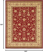 Unique Loom Voyage Collection Traditional Oriental Classic Intricate Design Area Rug (10' 0 x 13' 0 Rectangular, Red/Gold)
