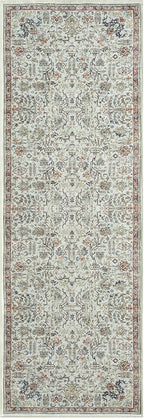 Keen Home Design 2x12 Rug - Machine Washable Runner Rug with Non-Slip Backing, Ideal for Hallway, Entryway, Kitchen, Laundry Room - Vintage, Easy Clean, Durable, Low Pile - (2'6" x 12')