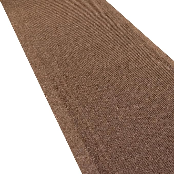 English Home Custom Size Non Slip Striped Design Light Weight Durable PVC Backing Thin Pile Runner Rug (36" x 6')